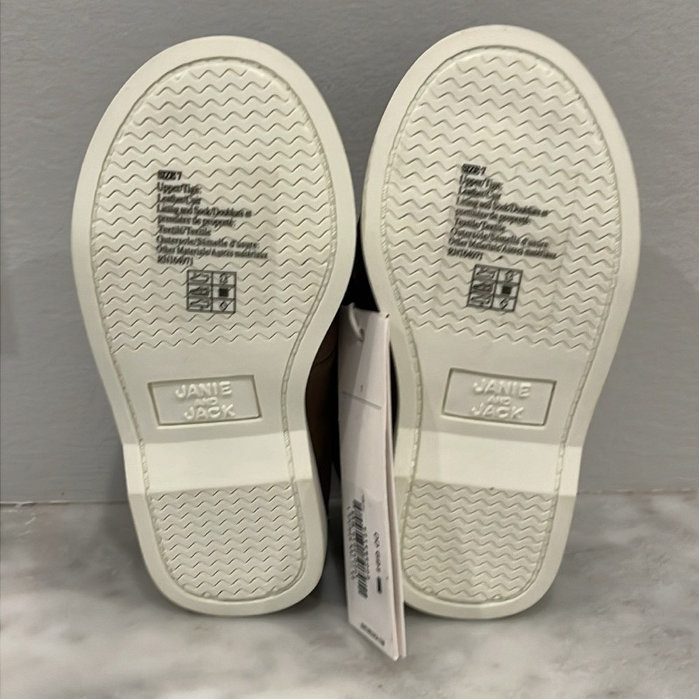❌SOLD❌ NWT Janie and Jack Baby Boy Brown Leather Boat Shoes - Size 7 - Picture 7 of 14